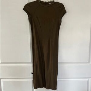 H&M Chic Brown Midi Dress